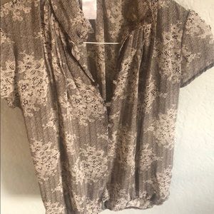 Sheer printed blouse by Charlotte Russe Size M